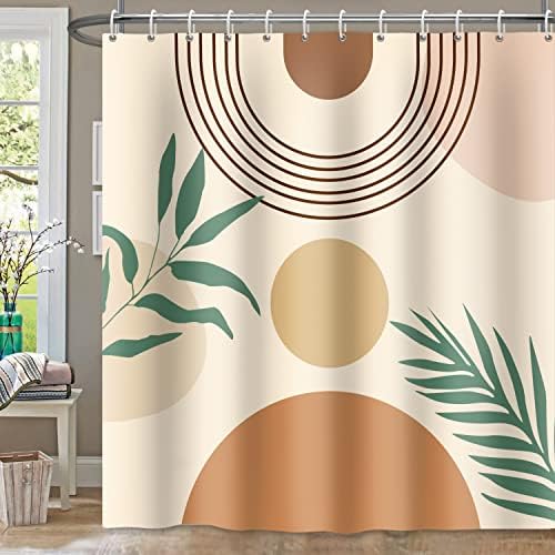 Defouliao lindas cortinas de chuveiro boho para banheiro-um elegante 72 x72 cortinas de chuveiro modernas no meio do século que se encaixam perfeitas para todos os ideais decoris do banheiro para iluminar seu banheiro boêmio em casa