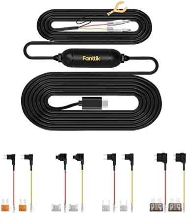 Kit Hardwire Intelligent Hardwire, monitoramento de estacionamento de 24 horas, proteção de bateria de baixa tensão, porta Tipo-C, toque de fusível de presente 4, entrada DC 12V e saída de 5V, kit hardwire para C8 APEX ou outro painel