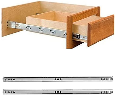 Slide da gaveta, 1 par de aço de aço frio Rail de aço de extensão completa rolamento de esferas para o aparador de gabinete, 13,5 x 0,7 x 0,3in