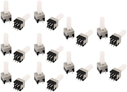 Aexit 20pcs 6 Portas Pino quadrado quadrado 5.8mmx5.8mmx22mm DPDT Mini Push Keyswitches Switch de botão