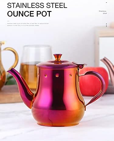 Bule de chá QIBOORUN com folha de chá solta infusor 17oz, aço inoxidável panela de café água pequena chaleira