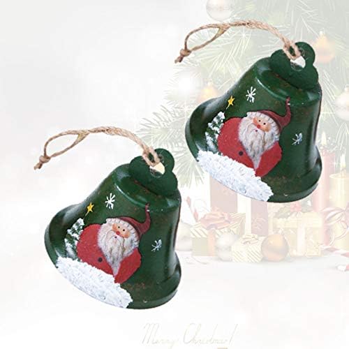 Toyvian 2 PCs Sinos de Natal, Tree pendurados Ornament Metal Jingle Bells Papai Noel Pattern Bell para decoração de férias de Natal