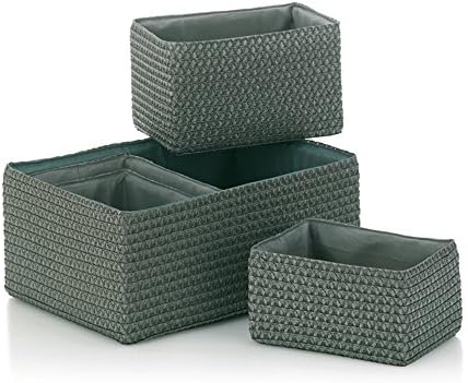 Conjunto de cestas de Kela Rimossa 5 peças de plástico PP em cinza, 35 x 25 x 15 cm