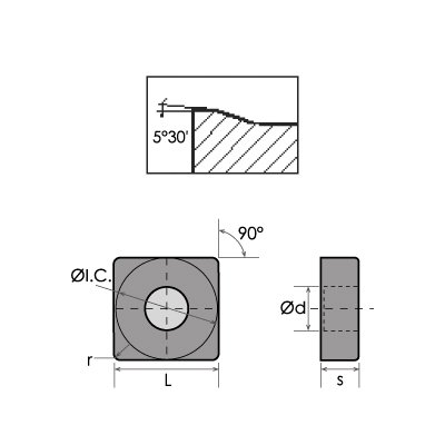 HHIP 6035-5322 SNMG/EF CARBIED Insert, raio 3/8 ic.0315