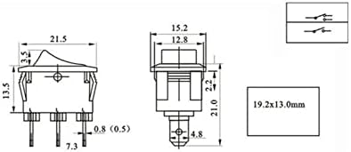 Rocker Switch 5 PCs/lote kcd1 21 * 15 LED 3 pin SPST 250V 6A Switch SPST On/Off Snap-In Rocker Position Switch com luz