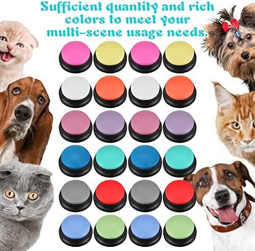 Botões de cachorro de 24 pcs para comunicação conjunto de botões de conversação para cães, botões para animais de estimação para falar