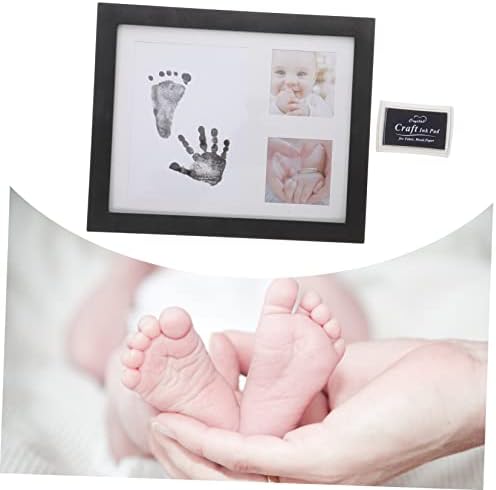 ToyAndona Growth Photo Frame Baby Hand Photo Frame Recém -nascido impressões de mão e pegada FOTO FOTO PEDIÇÃO BEBÊ