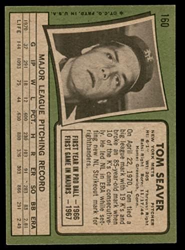 1971 Topps 160 Tom Seaver New York Mets NM Mets