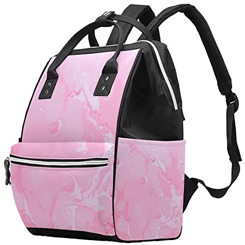 Sacos de fraldas de onda rosa Mochila mamãe de grande capacidade Bolsa de enfermagem de bolsa de travagem para cuidados com o bebê