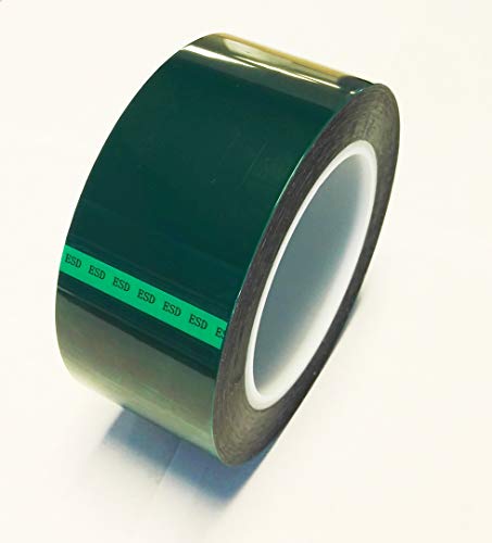 BERTECH ESD TAPE, 3 1/2 polegada x 72 jardas, verde, filme de poliéster com adesivo de silicone