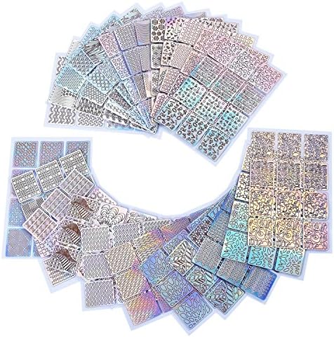Eboot 288 peças 96 projeta lençóis de adesivos de unhas de vinils pregos para design de arte de unhas, 24 folhas