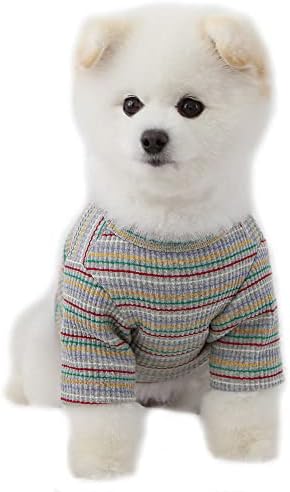 Lucky Petter camisa de cachorro listrada dupla para cães grandes camisetas de cachorro de cachorro respirável macio camisa