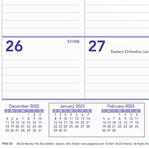 Calendário de parede de 2023 em g-a-glance, 22 x 29, referência grande, 2 meses