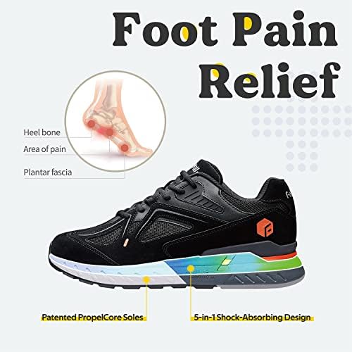 Fitville Shoes de caminhada extra larga para homens tênis de largura de largura para os pés chatos Arch Fit Pael Belest Relief -