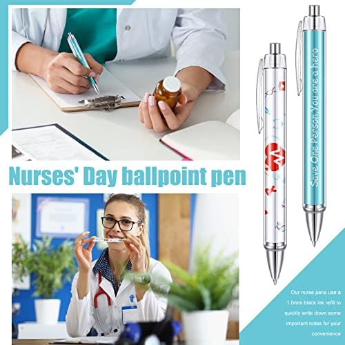 Cenas esferográficas de enfermagem Conjunto de 6 desenhos canetas de enfermeira fofas 1,0 mm Mensagem em rotação de tinta preta canetas esfera