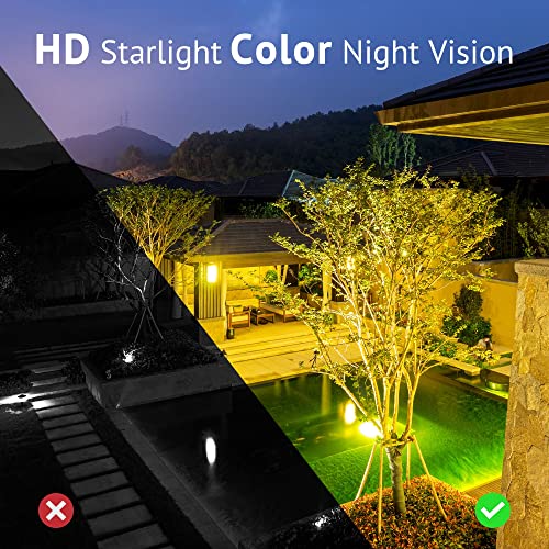 Câmeras de segurança 2K LAVIEW 4pc e câmeras com fio para segurança em casa com uma visão noturna de cor, IP65 Spotlight Camera de segurança 2.4g, áudio bidirecional, AI Detecção humana, trabalha com uma