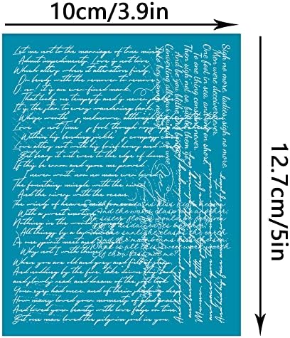 Olycraft script de argila estênceis de argila em inglês personagem não adesivo de seda estêncil de seda estêncil estêncil reutilizável