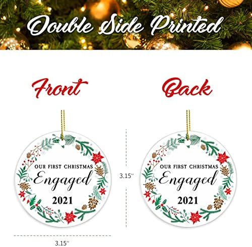 2022 Ornamento de Natal, Decorações de Natal de Cerâmica Impressa Duas e Lados, Presente de Quarentena de Natal, Pingente