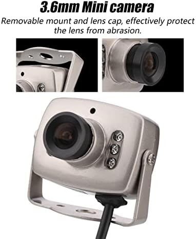 Câmera Zunate Mini CCTV, Câmera de vídeo de segurança da Visão Digital da Visão Noturna, 6 LED CMOS com Wired CMOS