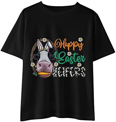 Cartas do dia da Páscoa Impressões Camisas da criança meninos meninos curtos Bunny Bunny Tirmina garotas Tee Tops