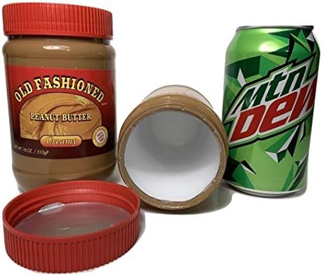 Manteiga de amendoim falsa com uma substituição/substituição para (MTN Dew] fabricado pelo Admiral Beverage Corp. Soda pode esconder