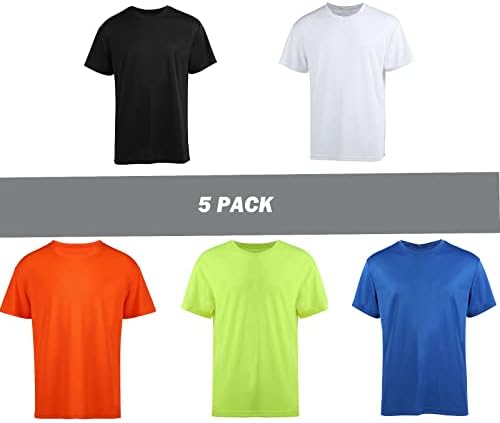 5 pacote de camisetas secas e secas masculinas exibem tênis de manga curta ativa atlética Performance Running Summer Tops