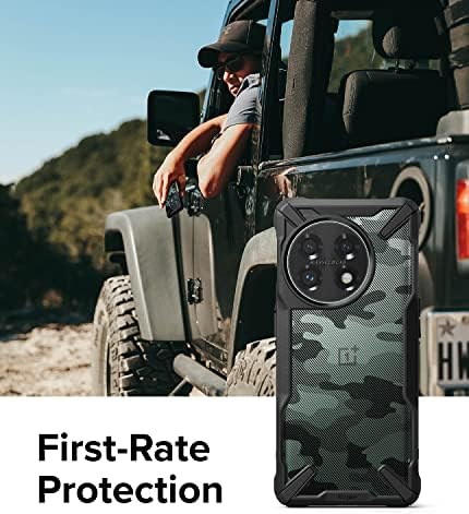 Ringke Fusion -X [Design Militar] Compatível com o caso OnePlus 11 5G, camuflagem de choque de traseiro da capa dura para o choque