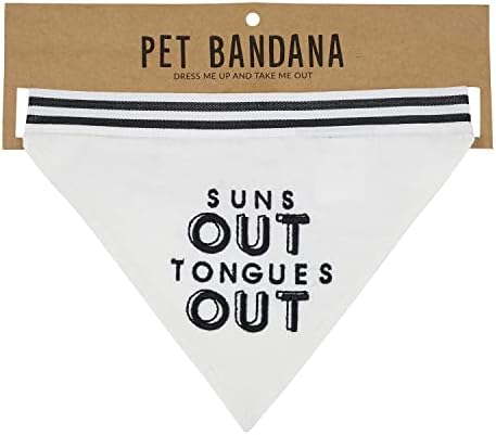 Estúdios de design de Santa Barbara Santa Barbara Pet Bandana com colarinho de fita de gravata, Suns Out Tongues Out Acessory for