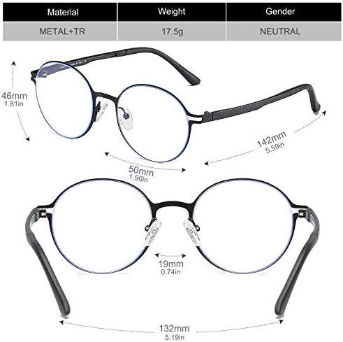 Óculos de computador de bloqueio de luz azul duco, tensão ocular anti -UV lendo óculos de vídeo com lentes transparentes w010