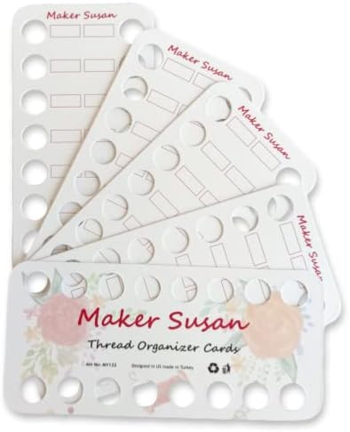 Fabricante Susan 5 Pack Borday Thread Organizer Cards, Bordery Floss Organizer Holder 16 Posições Bobina de ponto cruz para FLOSS,
