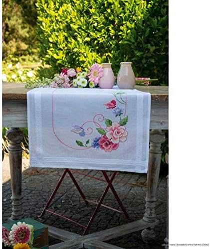 Kits de bordado de bordado Vervaco Kit DIY de mesa cruzado, toalha de mesa para bordar com imagem de bordado em