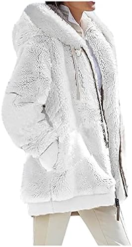 Casacos de inverno para mulheres 2022 Casaco de lã com capuz de lã leve e leve quente com bolsos