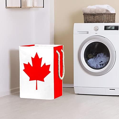 Indicador Canadá Bandeira folhas folhas de roupa grande cesto de roupa de roupas prejudiciais à prova d'água para cesto de roupas de brinquedos de roupas, decoração de casa para banheiro do quarto