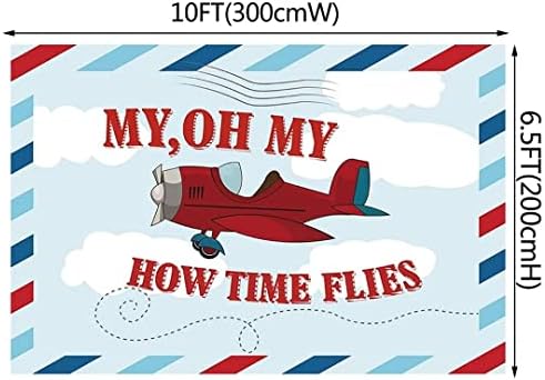 10x6,5 pés de aniversário cenário vintage bandeira de aeronave background infantil de desenho animado modelo tempo