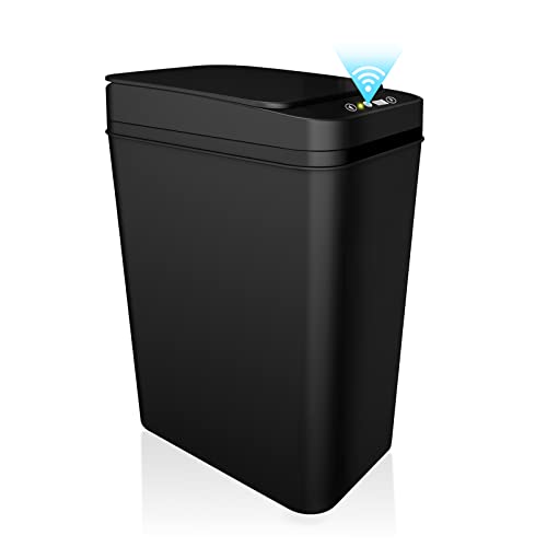 Jinligo Banheiro Pequena lata de lixo com lata de lixo automático sem toque, sensor de movimento à prova d'água de 2,2 galões de lixo