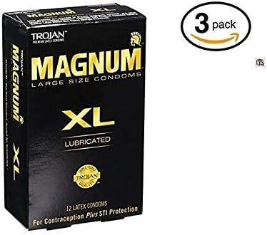 Trojan magnum xl preservativos de látex extra grandes, lubrificados, 12 contagem