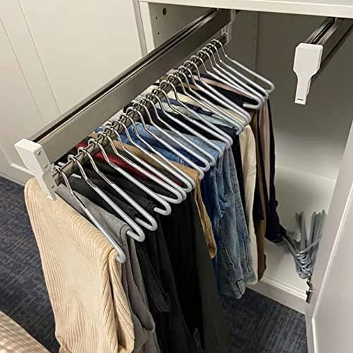 Rail de roupas extensíveis com pista deslizante, retire a haste do armário ajustável para roupas de roupa de guarda