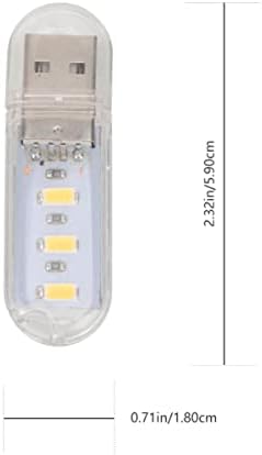 Lâmpada de mesa de led de solustre 6pcs lâmpada de carro mini estação pequena em gadgets e USB Light Power Branco quente portátil para berçário Acessórios para plug -plugs Laptop Laptop, luzes noturnas luminárias de mesa LED LED