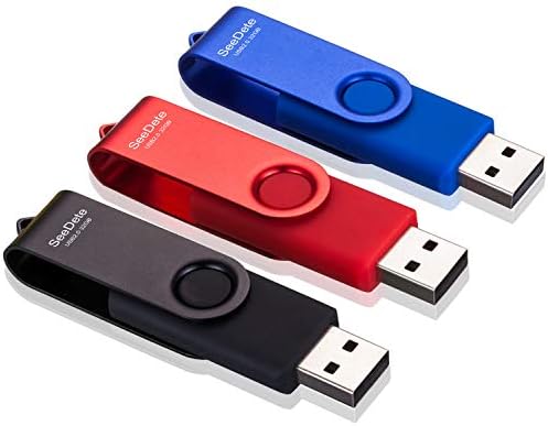Seartete 32 GB de unidades flash USB, bastão USB, design rotacionado de acionamento de polegar, stick de memória com luz LED para