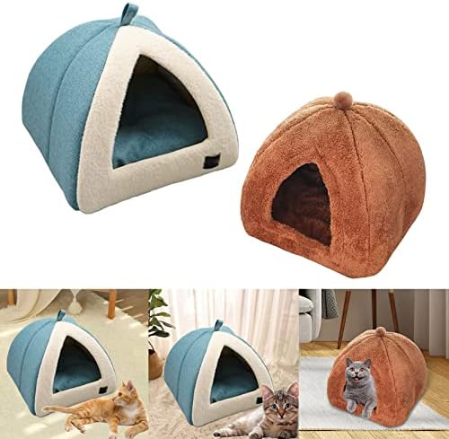 Ｋｌｋｃｍｓ 2 × confortável câmara de gato de cama de estimação com almofada de canil não -deslocamento para gatinhos gatos internos gatos ouriços pequenos animais pequenos animais de estimação, styleh