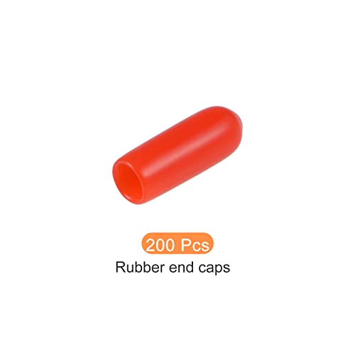 Tampa do protetor de rosca do parafuso do reboco Caps de borracha, [para parafuso, parafuso] - ID de 3,5 mm/vermelho/200