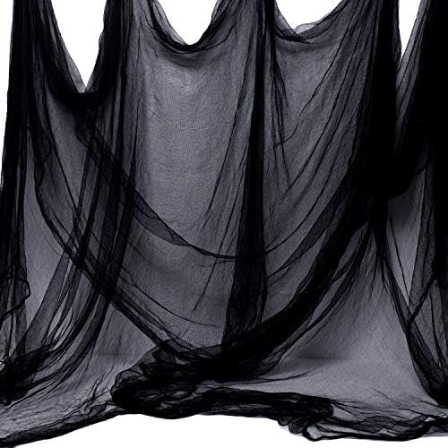 Pano de Halloween Whaline Black Creepy 276 x 87 polegadas decoração assustadora de Halloween para casas assombradas