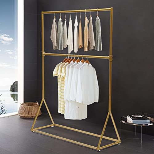Roupas de vestuário Rack de roupas de metal stand para uso independente Rack de roupas e roupas de ferro douradas Organizador de roupas
