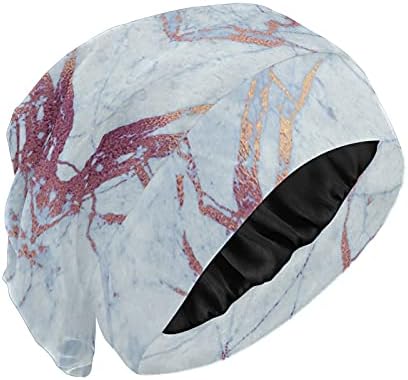 Skull Cap boné de gorro de tampa do sono para gorros de capuz para mulheres em mármore abstrato listrado boné de dormir