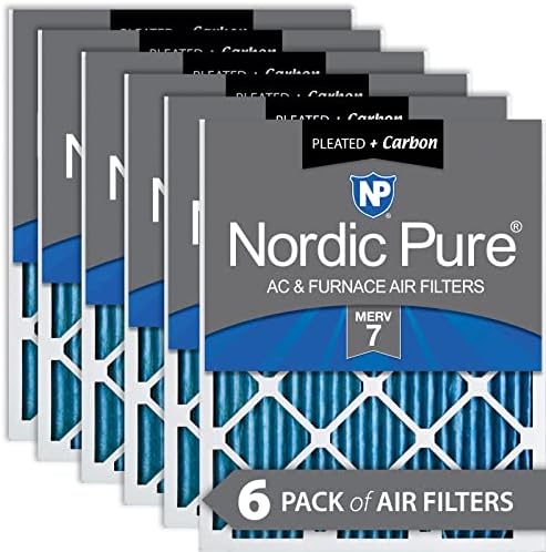 Nórdico puro 12x12x1 Merv 14 plissado mais carbono AC Furnace Air Filters 12 pacote