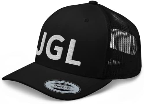 Rivemug JGL Chapéu de caminhão, bordado branco Chappo Guzman Chapito 701 Hat Mid Crown Curved Bill Cap | GORRA JGL