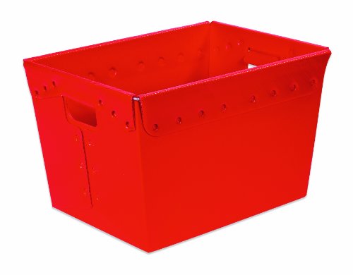 Caixas de armazenamento nidable plástico Aviditi, 18 x 13 x 6 polegadas, vermelho para organizar casas, armazéns e escritórios