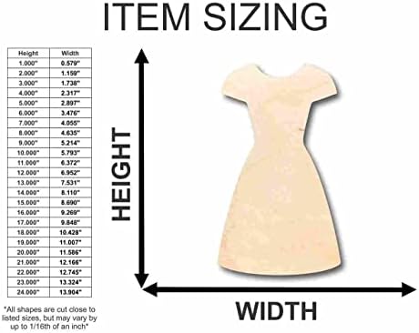 Forma de vestido de madeira inacabada - Artesanato - até 24 DIY 3 / 1/8