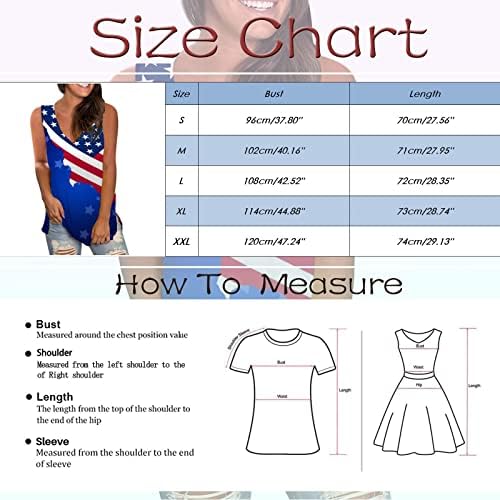 4 de julho Camisas para mulheres American Flag Summer Summer Sleesess O-Gobes Top Top Stars Stripes Tie-Dye Camiseta Casual