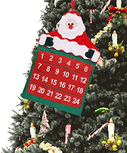 Calendário de parede de Ultnice, calendário de Natal Papai Noel Calendário Advento Calendário de Natal Down Calendário para Holiday Home Office School Decoração Calenda